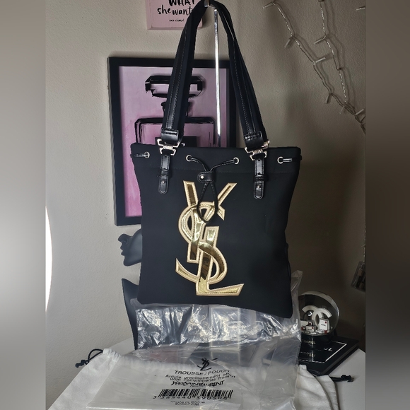 YSL Parfums GWP Cabas Adorable Black Tote! NWT - Picture 3 of 10